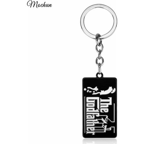 MQCHUN Movie The Godfather Enamel Metal Keychain Key Ring Pendant Collectible Gift For Fans Souvenir Jewelry Vito Corleone 2017