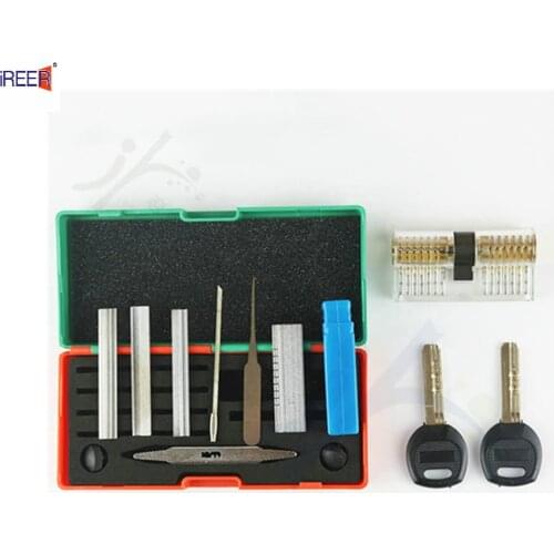 Tin foil opener tools kit Transparent practice lock for newer locksmith tool set