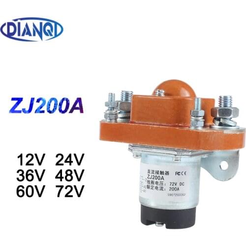 ZJ200A normally open style12V 24V 36V 48V 60V 72V 200A DC Contactor for motor forklift electromobile grab wehicle car winch