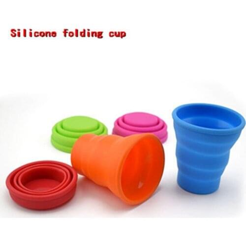NEW Portable Silicone Retractable Folding Cup with Lid Outdoor Telescopic Collapsible Drinking Cup Travel Camping water cup