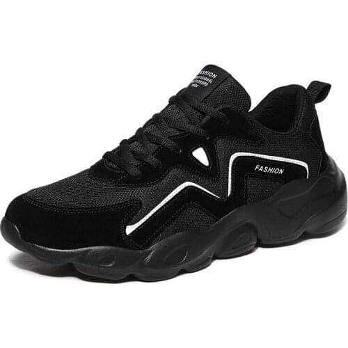 New breathable sports mens shoes Korean version of fashion trend hundred casual mens shoes thick-soled non-slip dad shoes