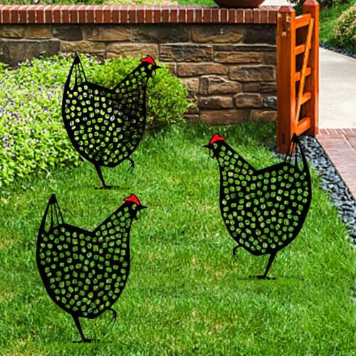 New Rooster Animal Silhouette Pile Shadow Decoration Stake Garden Gardening Decoration Chicken Silhouette Country Yard Art Gifts