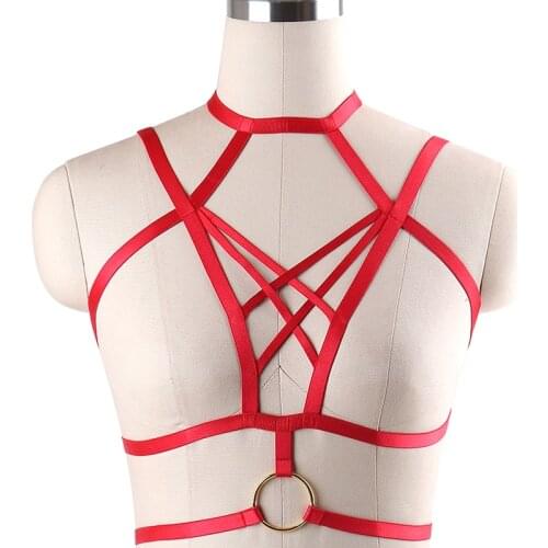 Wholesale Women Sexy Lingerie Open Chest Cage Bra Goth Hollow Bondage Harness Bra Belt Rave Wear Body Harness Cage