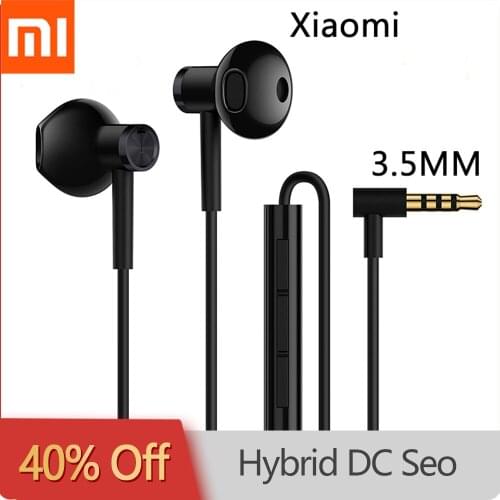 Original Xiaomi Hybrid DC Seo In-Ear Earphone 3.5mm Mi Dual Unit Hi-Res Earbuds For Mi 5 5X 6X Redmi Note 4 5 6 7 8 Pro A2 A3 C9