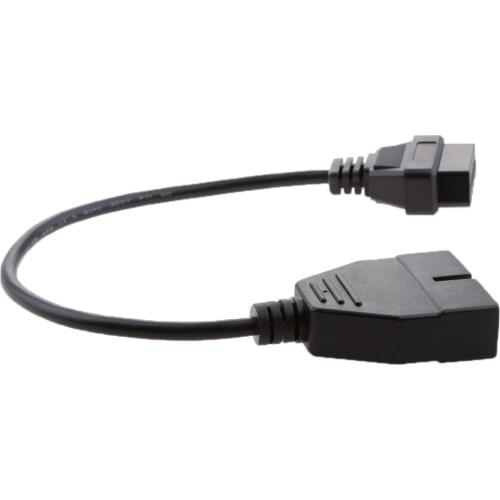 Plastic 12 Pin To 16 Pin Female Socket Car Diagnostic Adapter For GM