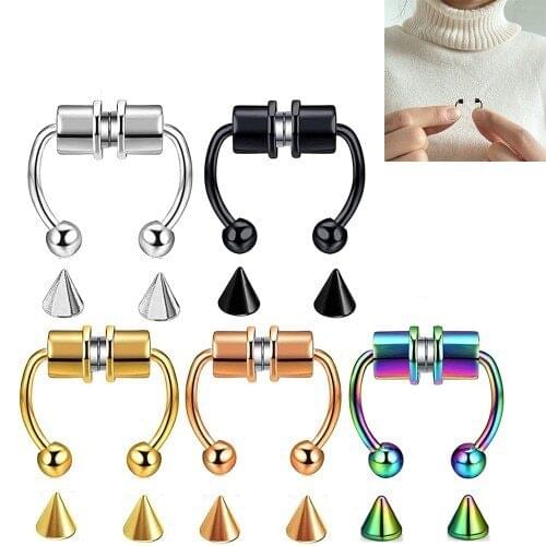 Horseshoe Free Shipping U Shaped Fake Nose Ring Hip Hoop Septum Rock Magnet Nose Piercing Punk Nariz Piercing Body Jewelry Nez