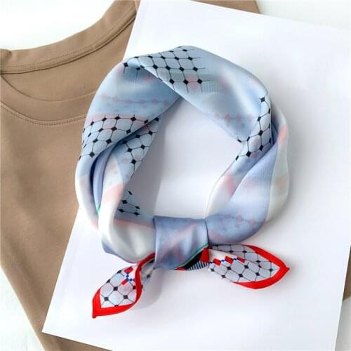 Real Silk Scarf Square Neck Hairband Print Scarves Foulard Women Bandana Foulard Female Spring Summer Small Neckerchief New