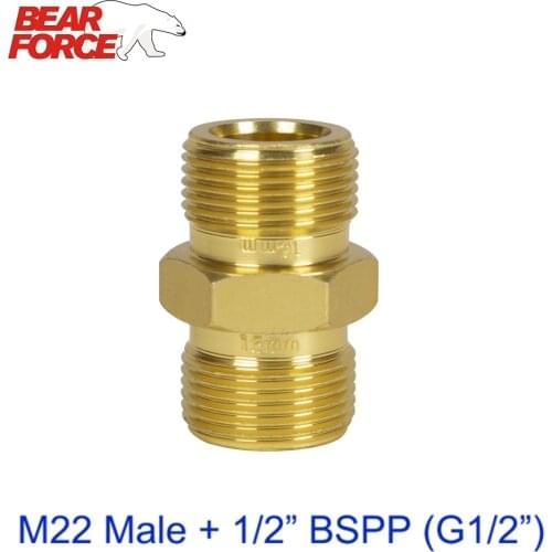 High Pressure Washer Car Washer Pipe Hose Cord Extension Connector Adapter M22 Male ID14 - G1/2" BSPP for Nilfisk STIHLE