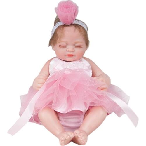 Silicone Vinyl Reborn Girl Doll Fake Toddler Dress in Clothes - Rooted Mohair Hair, Hand-drawn Nails, Real Gentle Touch