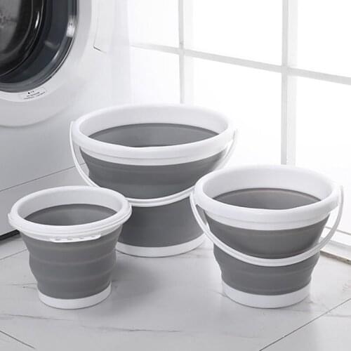 Silicone Folding Bucket for Fishing Promotion Folding Bucket Car Wash Outdoor Fishing Round Square Camp Room Bucket 1.5L - 10L