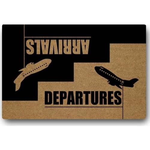 Funny Doormat Entrance Floor Mat Door Mat Sportys Arrivals and Departures Non- Slip Doormat Machine Washable Non-Woven Fabric T