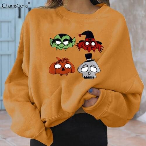 Funny Little Devil Print Hoodies Women Winter Leisure Harajuku Tops Women Pullover Students Long Sleeve Halloween Sweatshirt