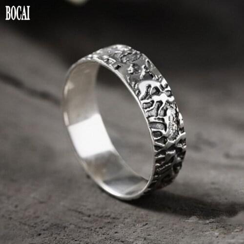 2019 new 100% S925 pure silver ring for male fashion personality couple silver ring for female womans silver ring