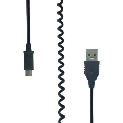 1M USB 3.1 Type C Spring Retractable Line High Speed USB Type-C Male to Male USB 3.0 Transfer Date Cable