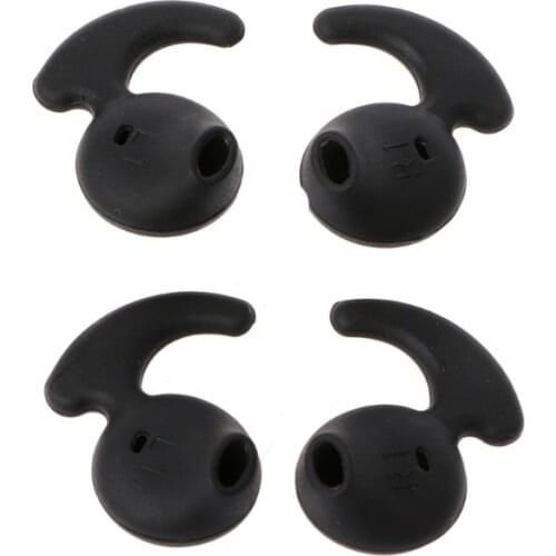 LX9A 2 Pairs Black Silicone Earbud Eartip Replacement for samsung S6 Sports Earphone
