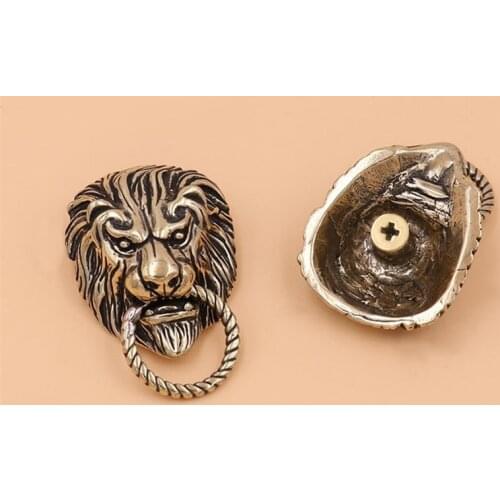 2 pcs Solid brass Lion head design conchos screwback rivets leather craft bag wallet garment decoration