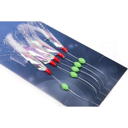 5pcs /Lot New Soft Fishing Lure Rigs Bait Jigs Lure Soft Lure Worn Fake String Crystal Barbed Hook Fishing Lures