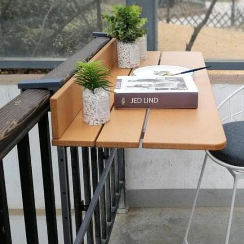 Balcony railing hanging table Folding convenient hanging computer table home bar counter Creative lifting folding desk