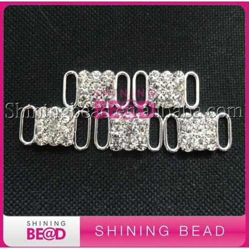 Free shipping!New rhinestone bikini connetor, 70 pcs clear rhinestone and 30 pcs AB rhinestone silver plated,total 100 piece/lot