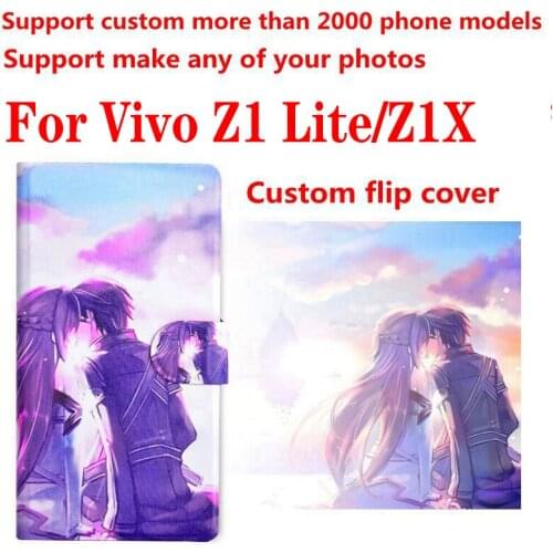 DIY Phone bag Personalized custom photo Picture PU leather case flip cover for Vivo Z1 Lite Z1X