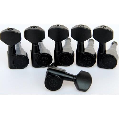 6R Black Inline String Tuning Pegs Tuners Machine Heads-No need Mounting Screw