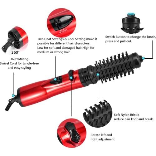 Hair Dryer Brush Auto-Rotating Hot Air Brush Volumizer Curler Smoothing Straightening Styling Tool Round Blow Dryers