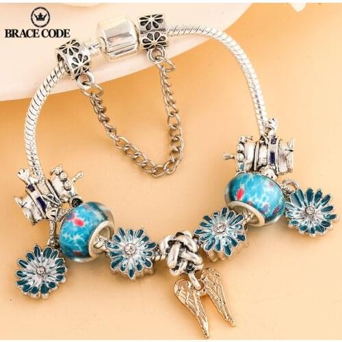 Hot-selling Mix match Combination Charm Women Bracelet.DIY Daisy Flower Four Eyes Harry Film Wings Wild Fashion Fine Bracelet