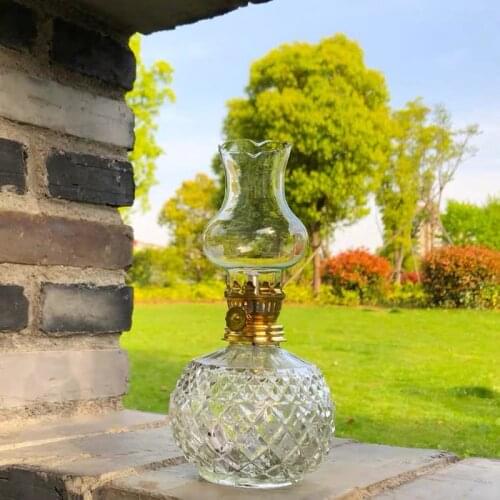 Kerosene Lamp Creative Desktop Study Home Fireplace Decorate Light Classic Retro Glass Lantern Smokeless Candle Light Rustic