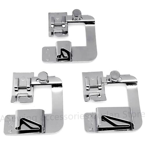 1PC Hot Sale Domestic High quality Sewing Machine Foot Presser Rolled Hem Feet Set for Brother Singer Sewing Accessories 3 Size