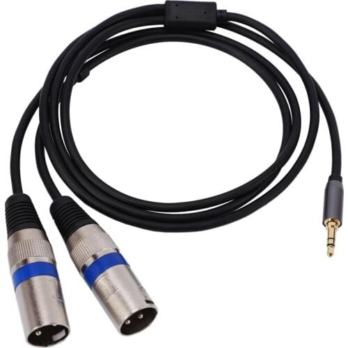 Hot Multi-Function o Cable 3.5/6.35mm Male Jack to Double XLR Male Jack Cable XLR Extension Cable 6.35/3.5mm 3M
