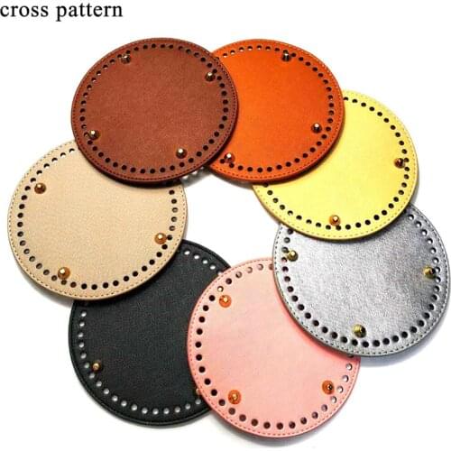 Fashion Round Leather Bottom With Holes Rivet For Knitting Bag Handbag DIY Women Shoulder Crossbody Bags Accessories