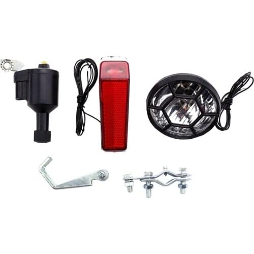 Motorized Bike Bicycle Friction Dynamo Generator Head Tail Light With Acessories