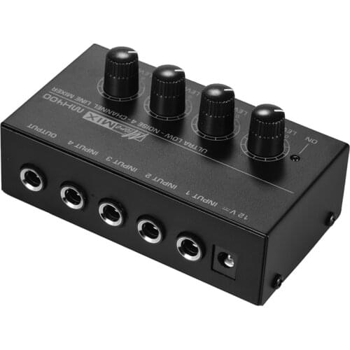 Mx400 Ultra-Compact 4 Channels Mini Audio Stereo Headphone Amplifier with Power Adapter Black Eu Plug