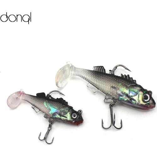 DONQL Soft Fishing Lures Wobblers Sinking Swimbait Silicone Soft Bait Carp Fish Tackle Jigging 3D Eyes Lead Sea Fishing Lures