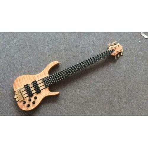 2018 new + factory + rosewood Fretboard kevin shi 6 strings bass quilted maple top 9V active pickup KSG bass Free shipping bass