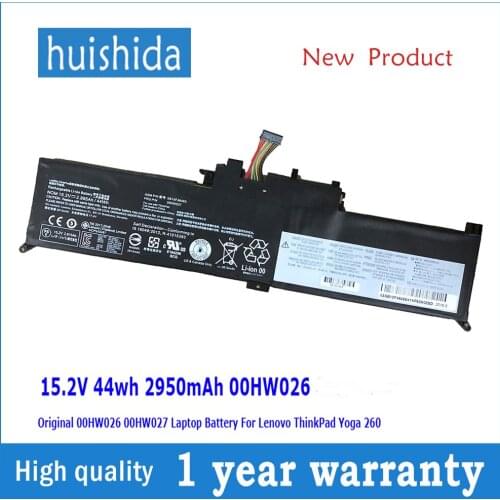 15,2V 44wh 00HW027 New original laptop battery for Lenovo ThinkPad Yoga 260 00HW026 00HW027 2950 mAh series