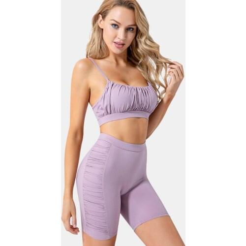 New style 2pcs/set Women Leggings Yoga Set sports shorts+bra Gym Clothes Sports Bra Fitness Top High Waist Sports Suits