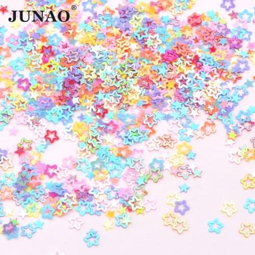 JUNAO 10g Mix Color Small Star Nail Sequin Sticker Confetti Flakes Paillette Scrapbook Sequins for Face Nail Art Decoration