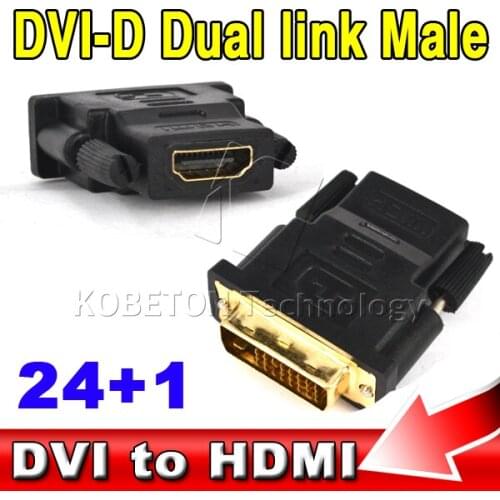Mini 24+1P Digital DVI Male To 19 Pin HDMI-compatible Type A Female Convertor Dual Link Gold-Plated Connector For Xbox 360