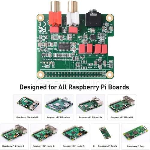 PCM5122 Raspberry Pi HiFi DAC HAT PCM5122 HiFi DAC Audio Card Expansion Board for Raspberry Pi 4B / 3B+ / 3B / 2B / Zero W