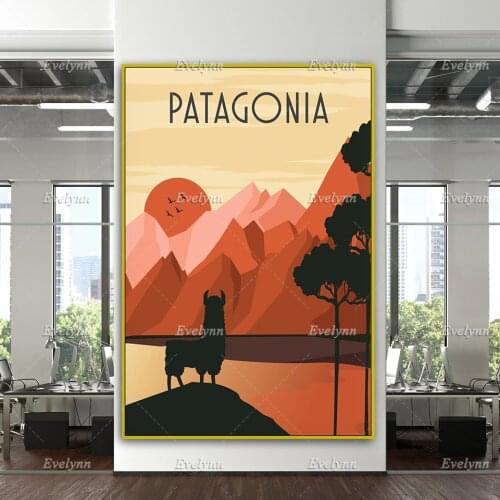 Patagonia Travel Poster, Patagonia Wall Art, Chile Print, Chile Poster, Argentina Travel Print, Home Decor Canvas Unique Gift