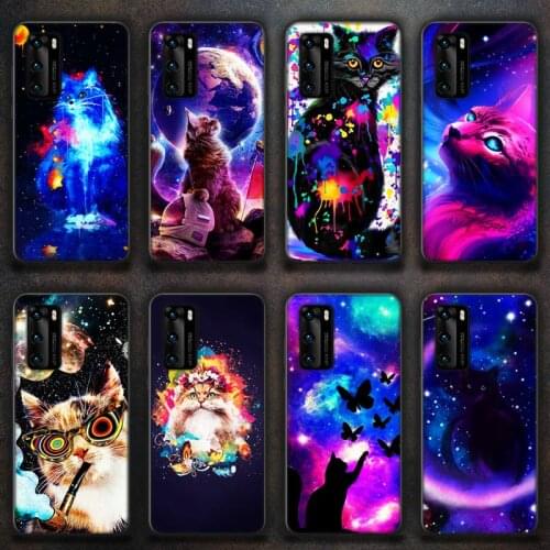 Riccu Fashion art cute funny Hello cat Phone Case for huawei P40 pro lite P8 P9 P10 P20 P30 psmart 2019 2017 2018