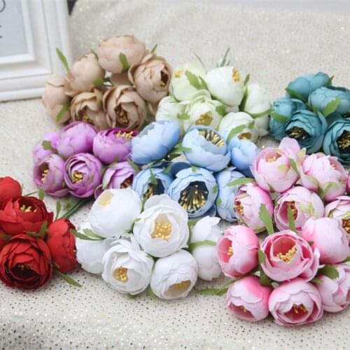 Rose Tea Bud Artificial Flower Wedding Decoration Silk Flowers Home Decor flores artificiales decoracion boda