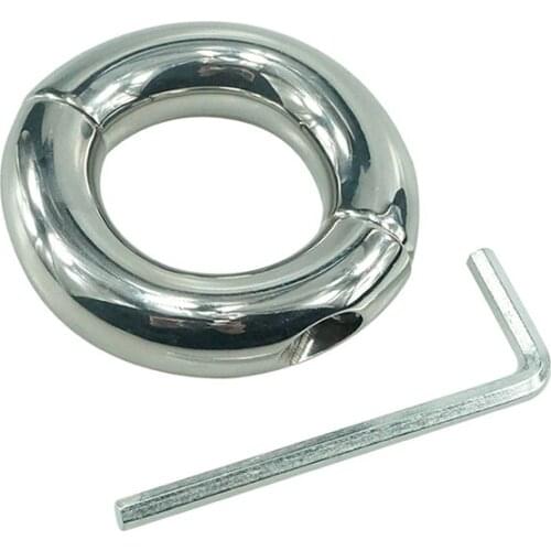 Stainless Steel Penis Ball Stretcher Delay Lasting Metal Cock Scrotum Restraint Testicular Chastity Device for Men