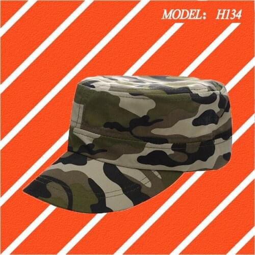 Pure cotton pure color sunscreen men and women flat top hat outdoor sports travel sunshade sun hat H134