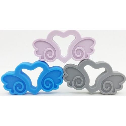 Silicone Teethers Animal Angel Wing Baby Silicone Teether Pendants Chew Charms Baby Teething Gift Toddler Toys pendants
