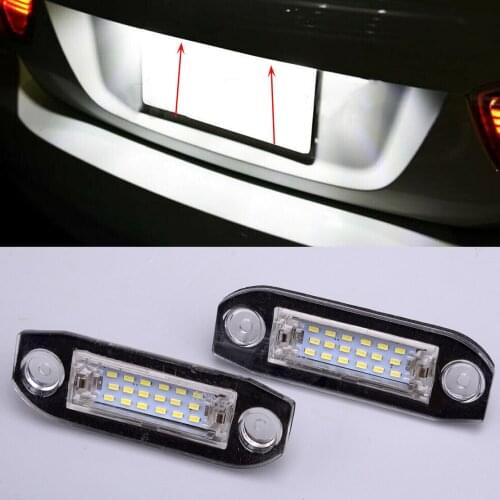 2Pcs LED License Plate Number Light Lamp Fit for Volvo C30 C70 S40 S60 V60 XC60 V70 XC70 S80 2011 2012 2013 30634190 30753839