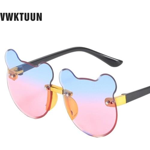 VWKTUUN Trendy Bear Childrens sunglasses Cute Cartoon Sun glasses For Boys Girls Party Accessory Outdoor Sport Eyewear