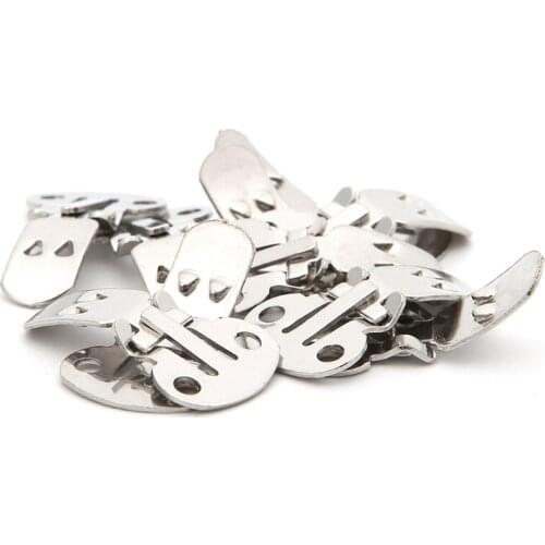 10Pcs Silver Cutout Stainless Steel Shoes Clips Clip On Ornaments Findings DIY