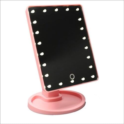 LED Touch Screen Makeup Mirror Professional With 22 LED Lights Health Beauty Adjustable Countertop 180 Rotating Mirror